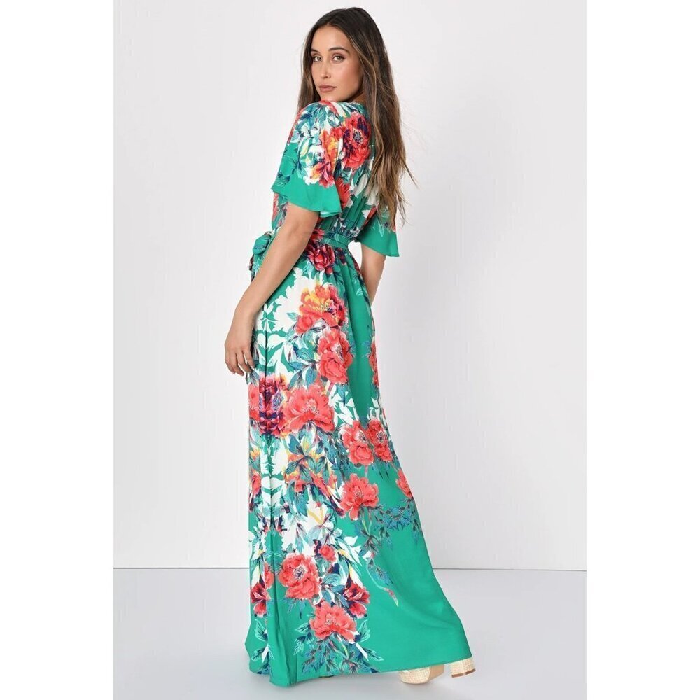 Lulu’s Green Floral Maxi Dress - Picture 6 of 6